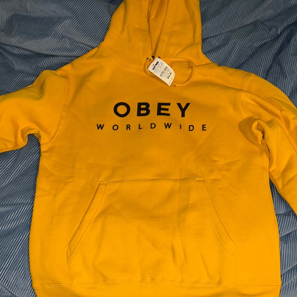 NWT Women’s gold OBEY Worldwide hoodie